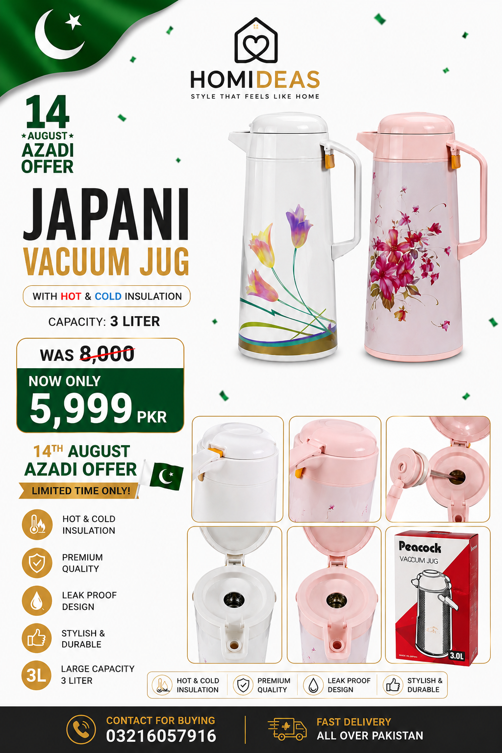 Vacuum Flask Thermos Flask 3.0 L