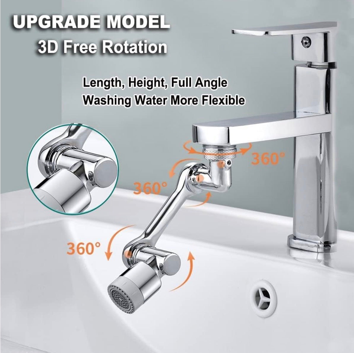 Rotating Faucet Extender Aerator with Dual Water Flow Modes