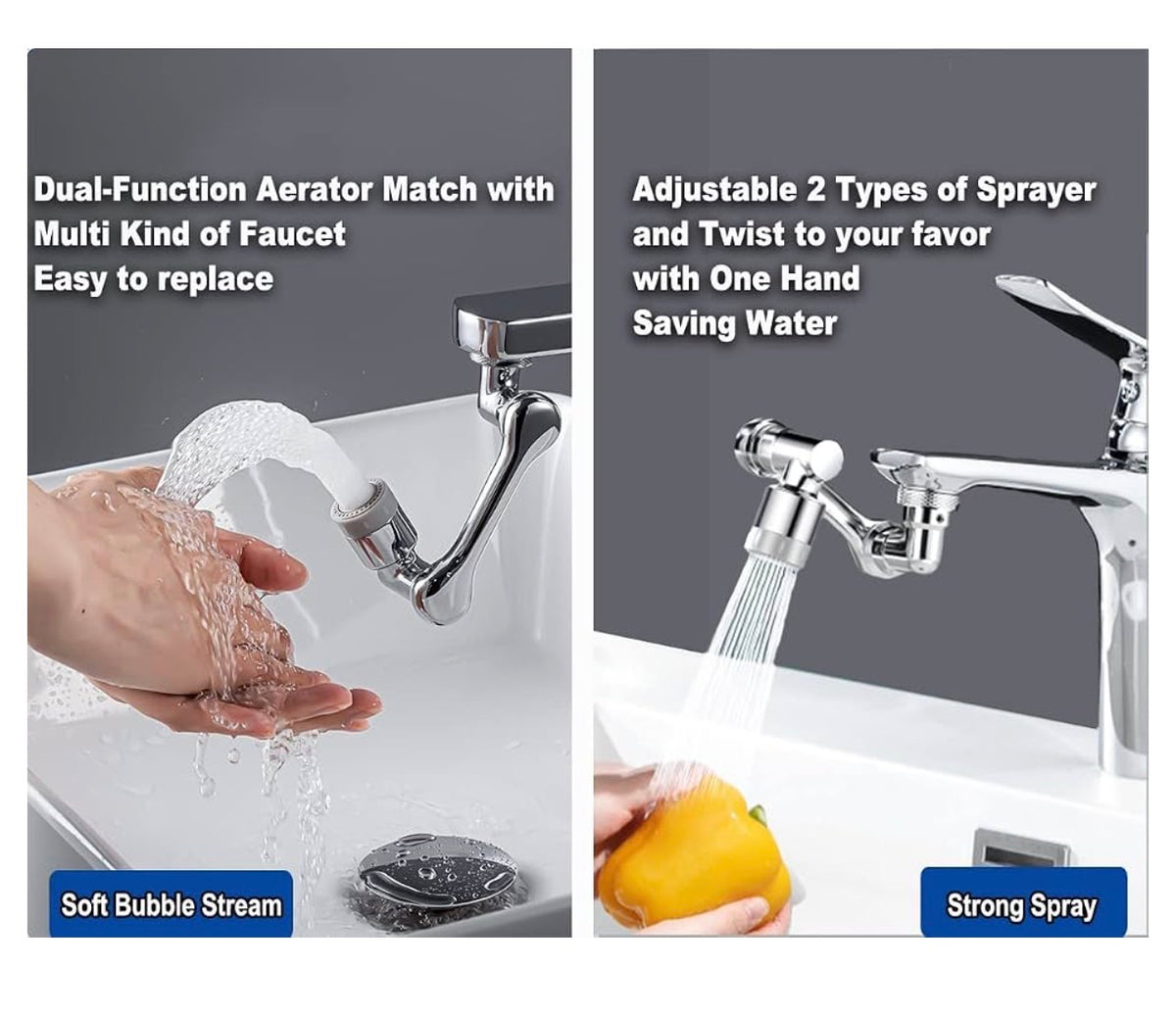 Rotating Faucet Extender Aerator with Dual Water Flow Modes