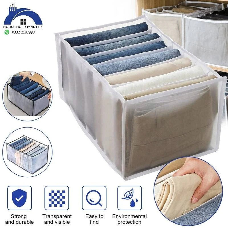 7 Grid Foldable Pants Organizer(Pack Of 3)